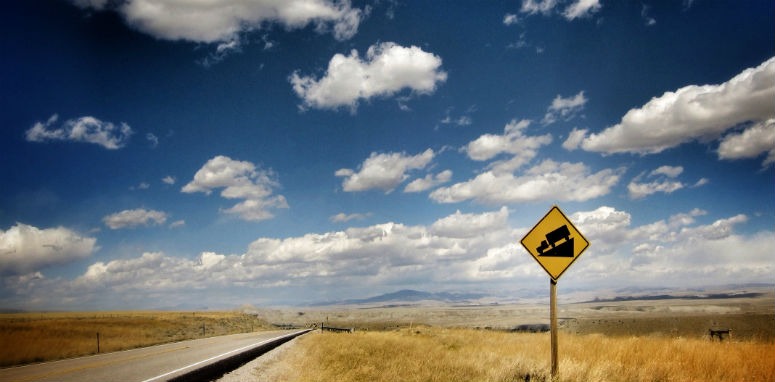 open road with blue sky